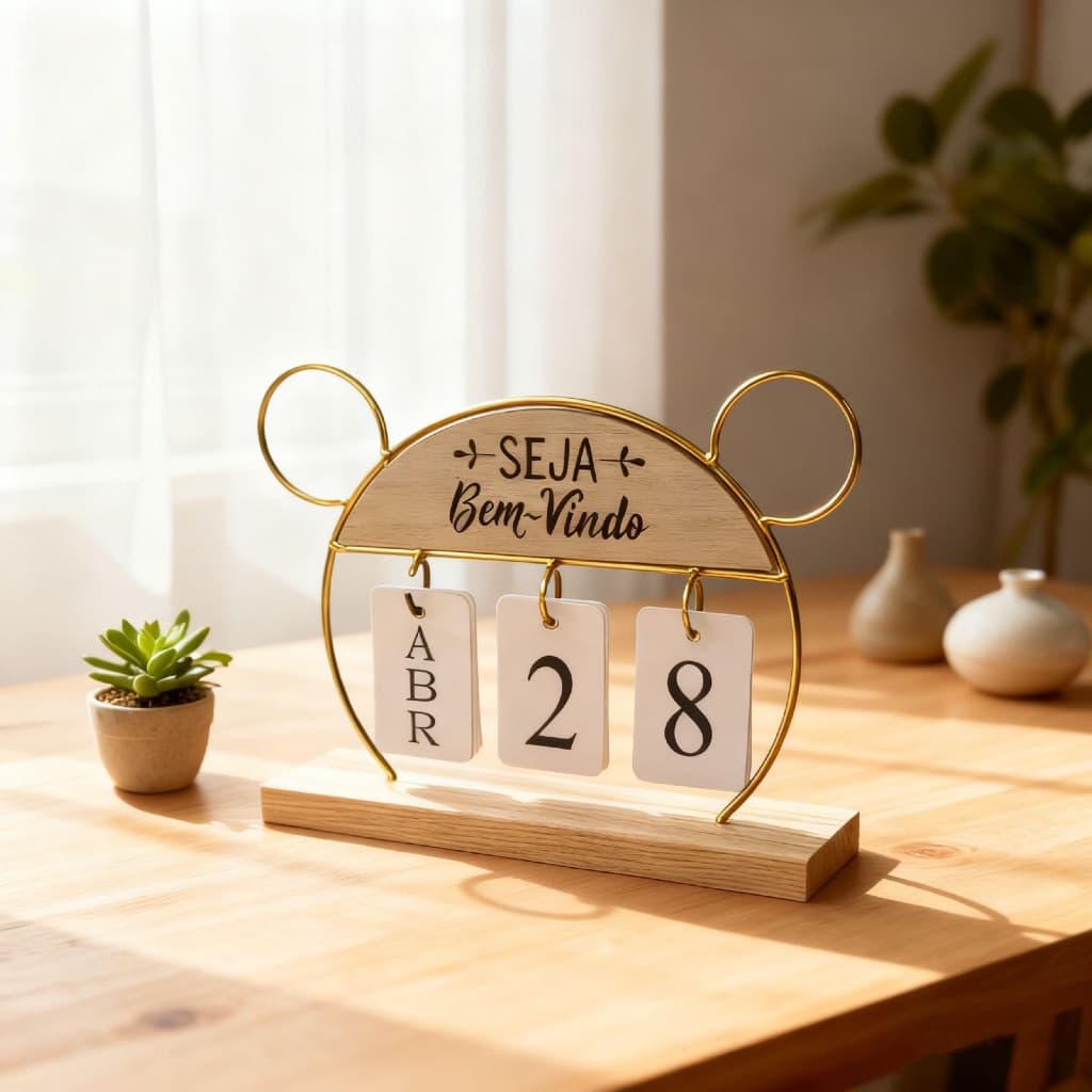 Calendário Permanente De Mesa Decorativo Com Frase