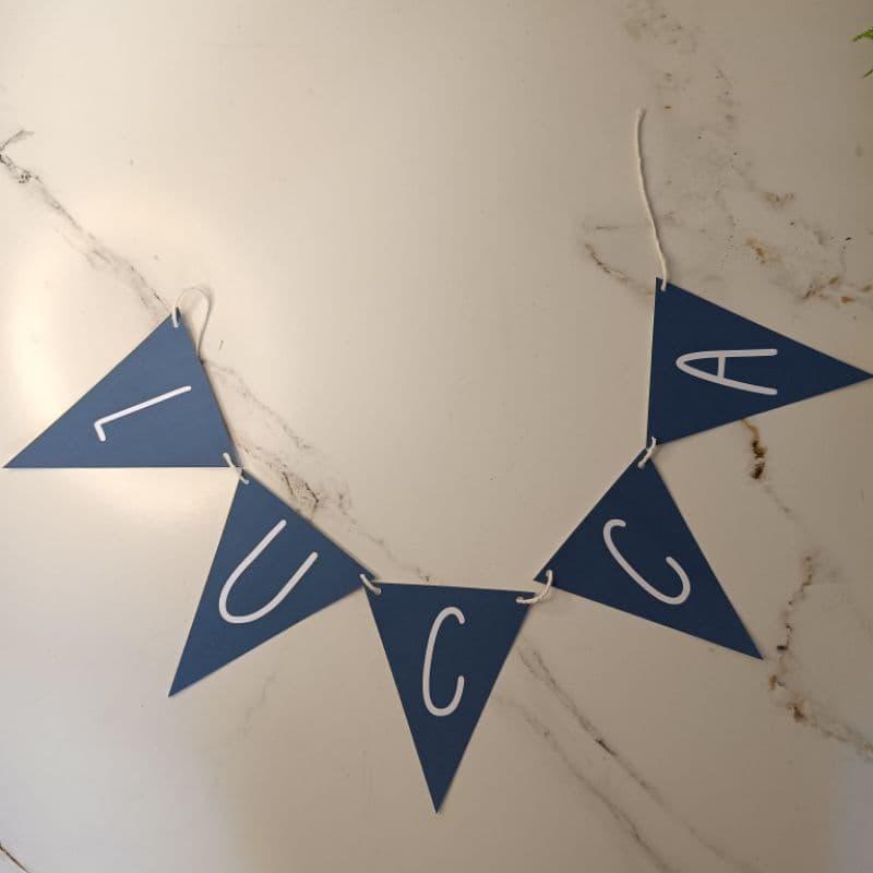 Envio rápido - Bandeirinha triangular personalizada com nome - decoração para festa menina menino