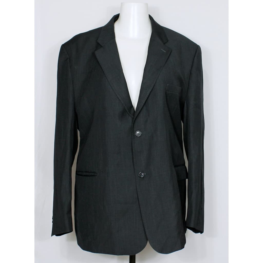 Blazer social masculino preto acizentado plus size - Tamanho 60L - Ref. 5372 (brechó)