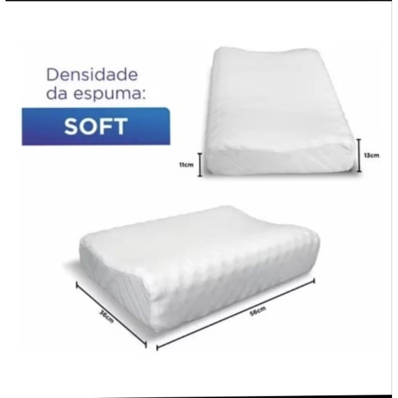 Travesseiro Cervical Ortopédico Magnético Infravermelho Espuma Soft Premium