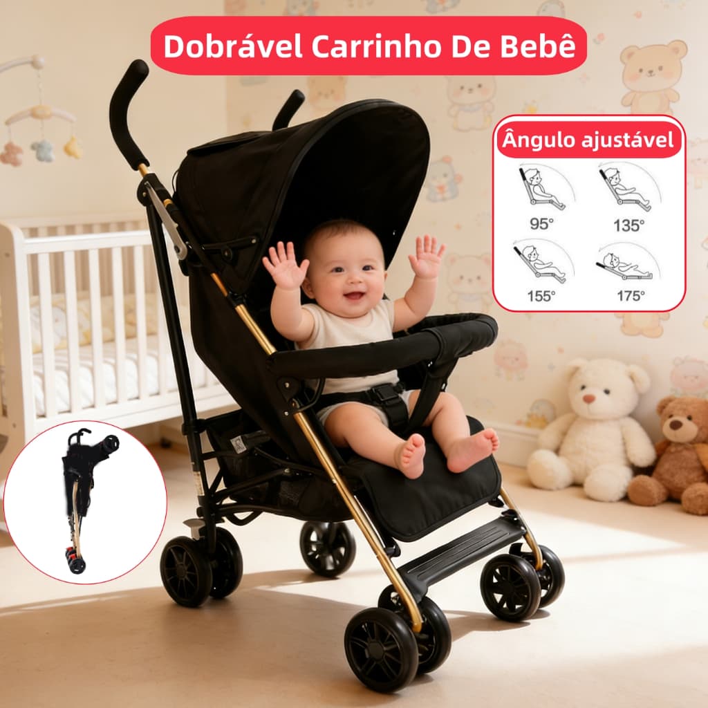 Carrinho de Bebê Passeio Premium Preto Oferta
