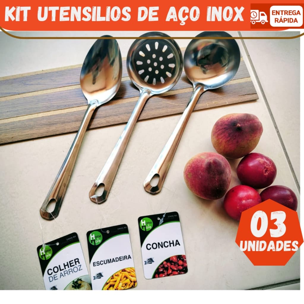 kIT Utensílios de Inox de Alta Qualidade para Cozinha Restaurante e Buffet