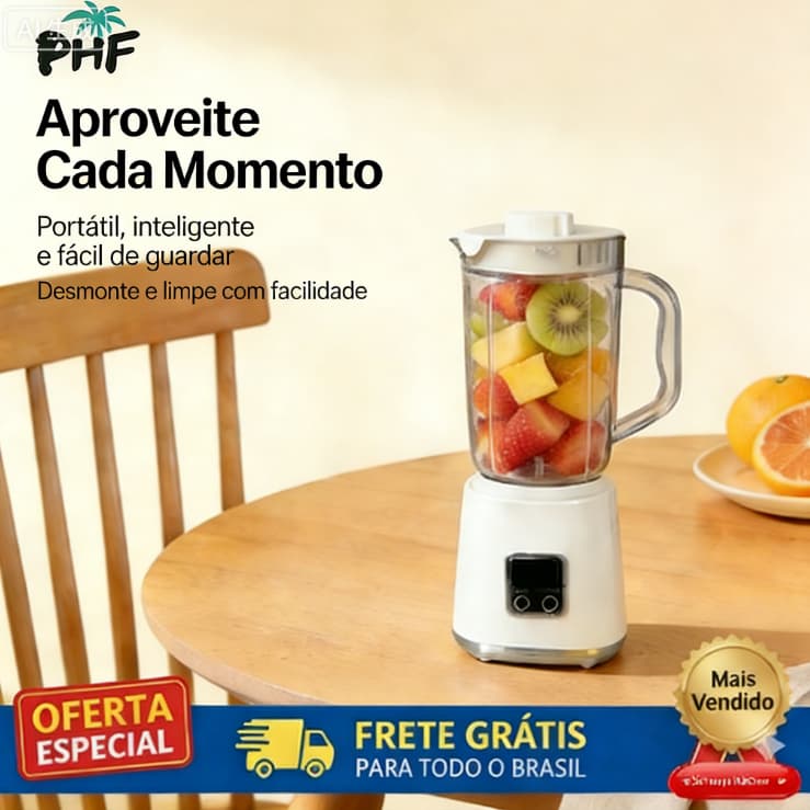 Espremedor automático multifuncional - espremedor doméstico, liquidificador portátil，PHF