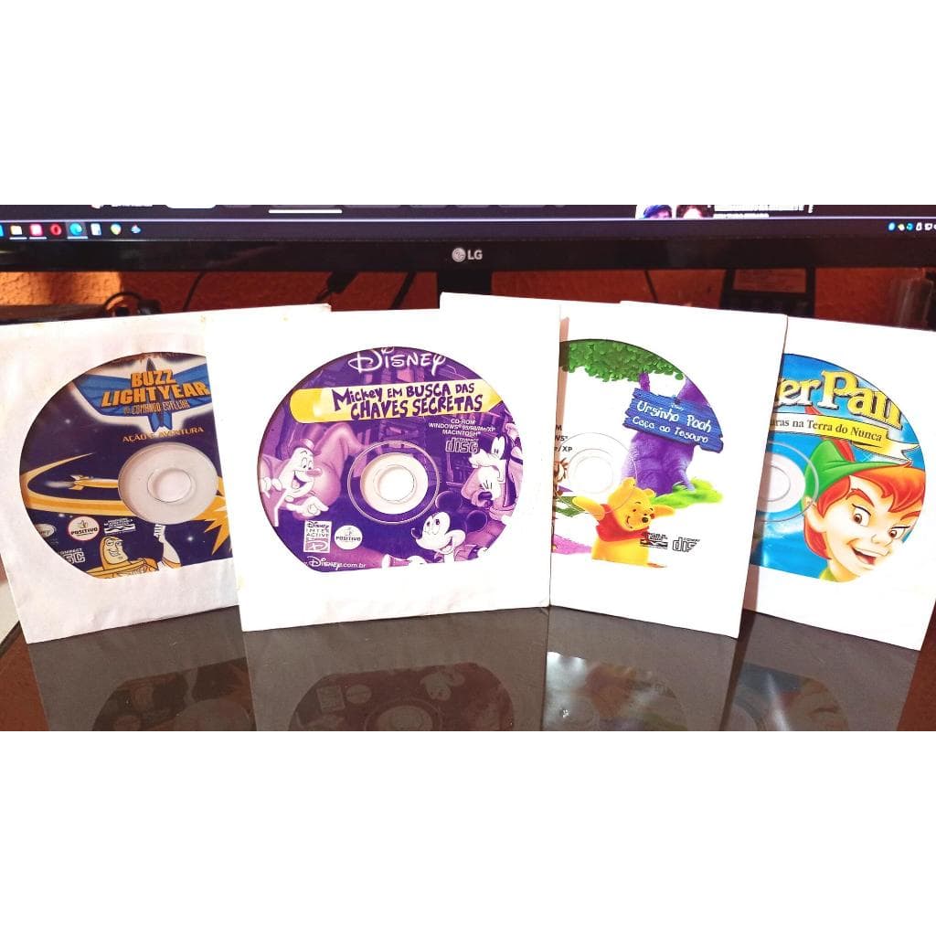 Lote Jogos Disney Positivo Buzz Lightyear, Mickey, Ursinho Pooh, Peter Pan PC