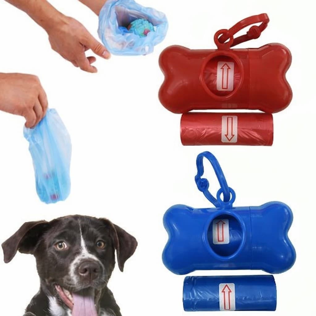 Kit Cata Caca 2 Refis Sacos Porta Saquinho Pet Cães Gatos Cachorro Recolher Coco Saco Para Fazes