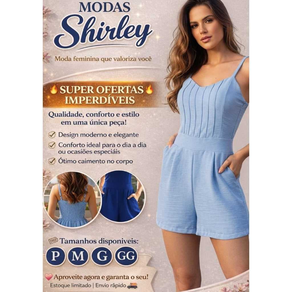 Macaquinho Feminino Elegante Casual de Festa com Alça Ajustavel Bojo Elastaex nas Costas Tecido Duna