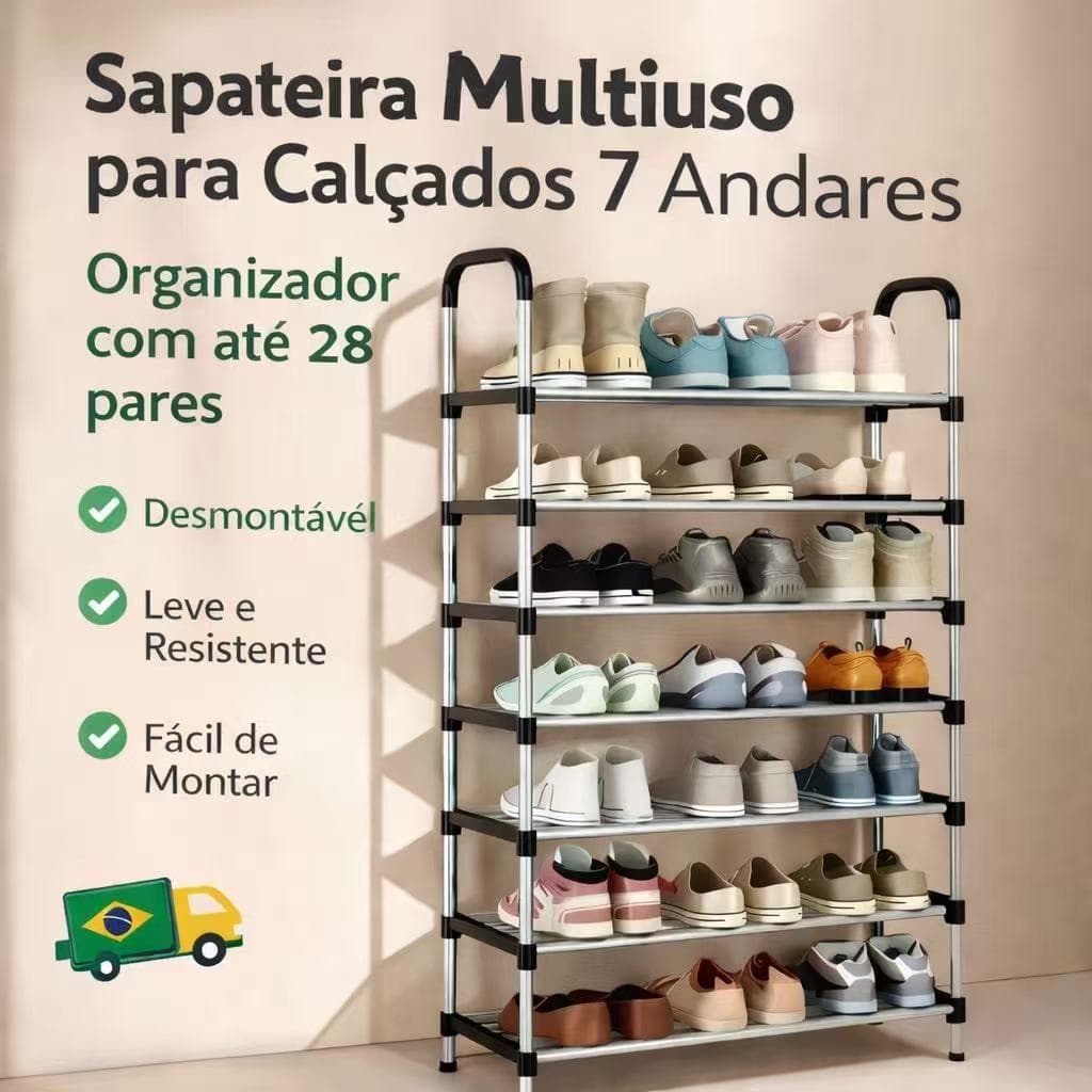 Sapateira Multiuso Para Calçados 7 Andares Organizador Desmontável