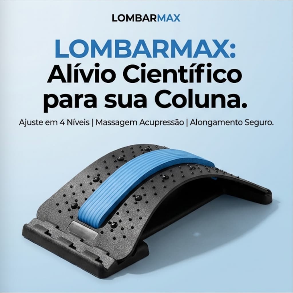 【LombarMax】Aparelho De Descompressão Lombar - Auxilia No Alívio De Hérnia e Dores - 4 Níveis Ajustáveis Postura Correta