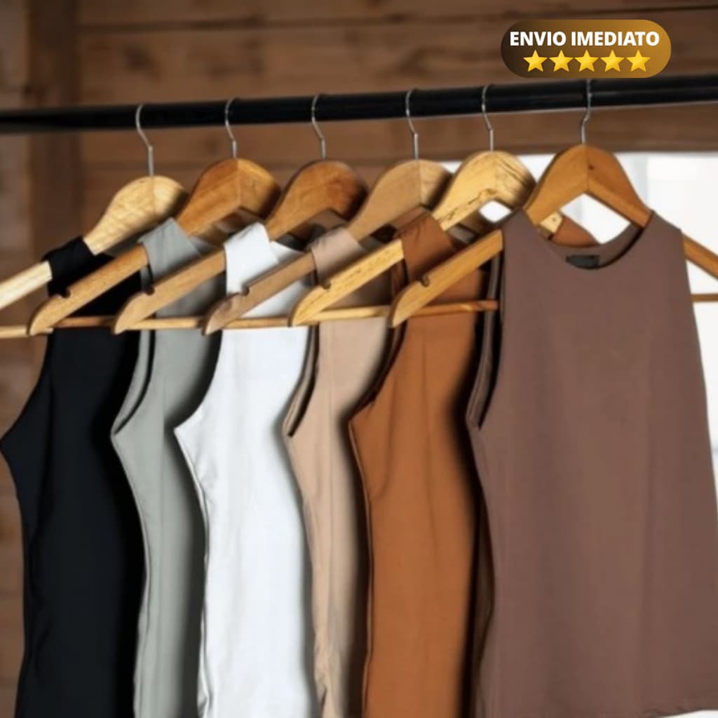 Regata Blusinha Feminina Suplex Premium Duplo Básica Elegante Blogueira Tendencia