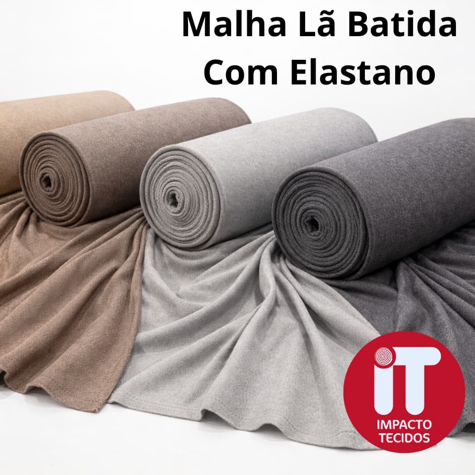 Tecido Malha Lã Batida Lisa com Elastano 1 metro x 1,50m Quente, Macia e Confortável