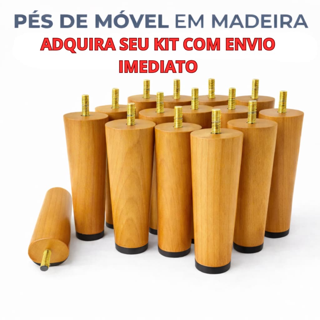 Kits Pé De Cama Box Pés Madeira 12 Cm Cama De Casal King Queen