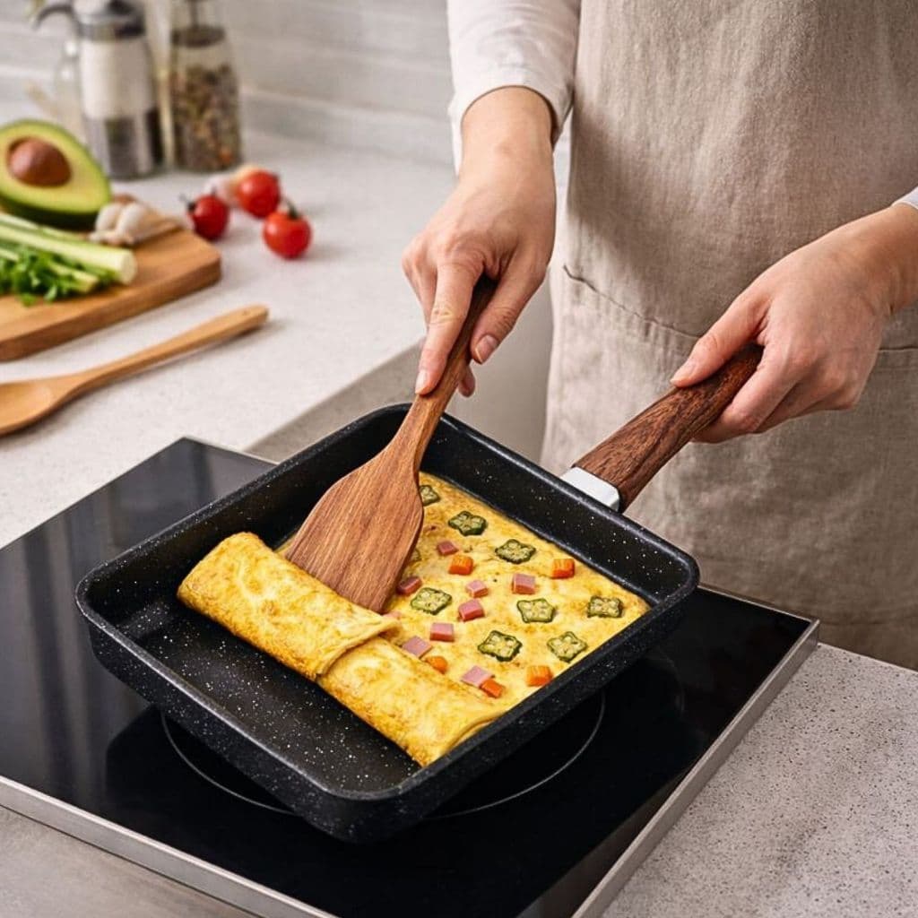 Panela Frigideira Japonesa Antiaderente Quadrada Para Omelete