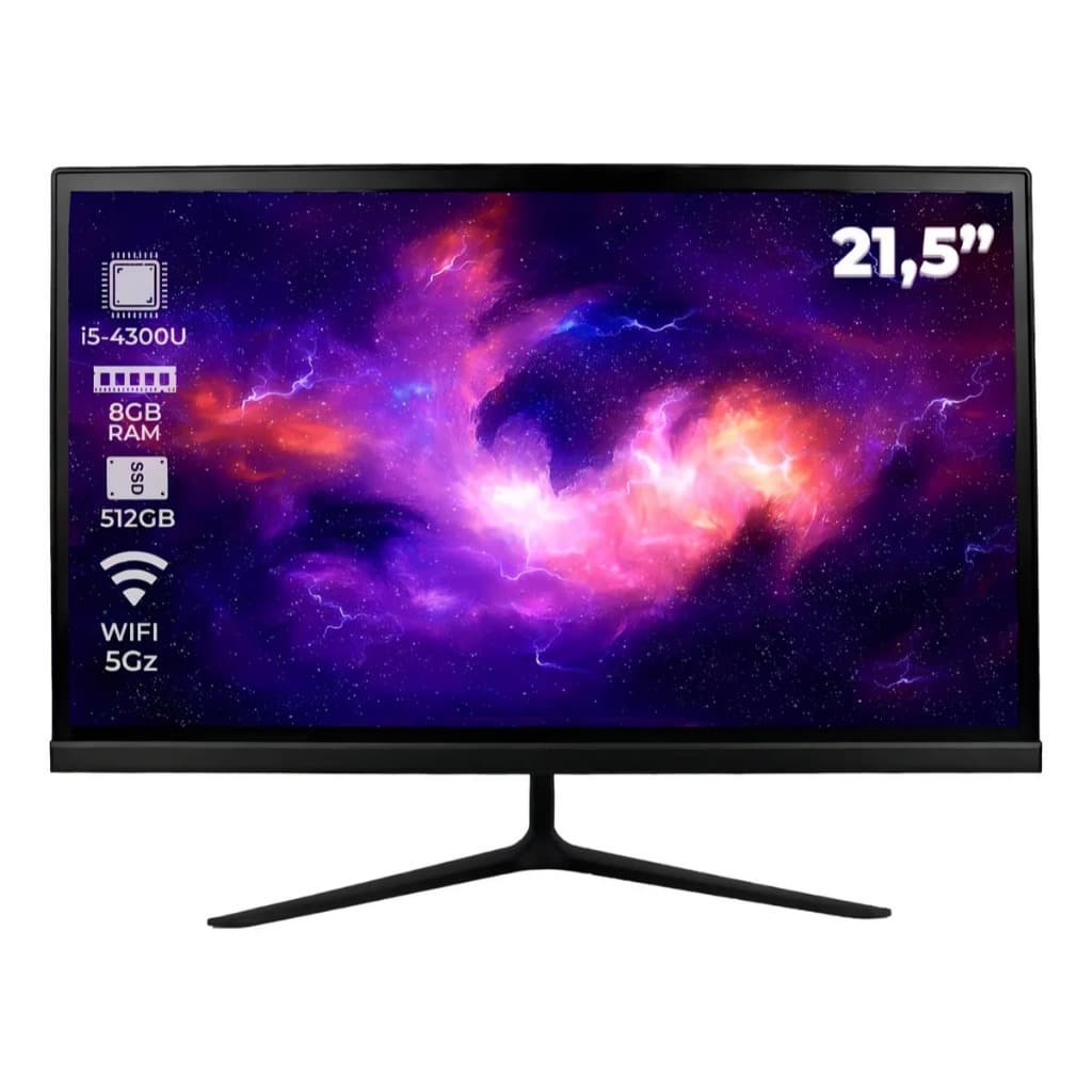 Computador I5 All-in-one Tela Ips 21,5 Bluetooth 4.2 Wifi Preto 127/220v
