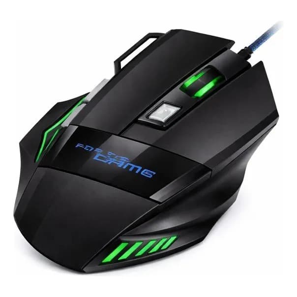 Mouse Gamer Para Jogo 2.400 DPI Óptico com LED RGB USB 7 Botões