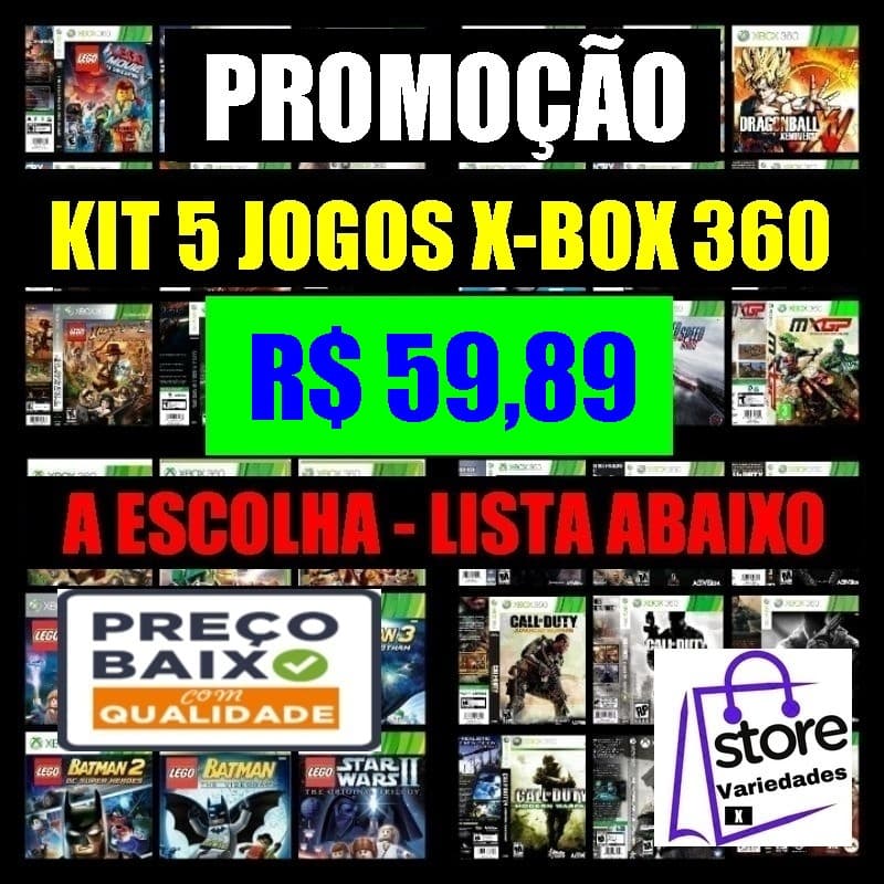 Kit 5 Jogos P/ X-BOX 360 Informe As Escolhas No chat