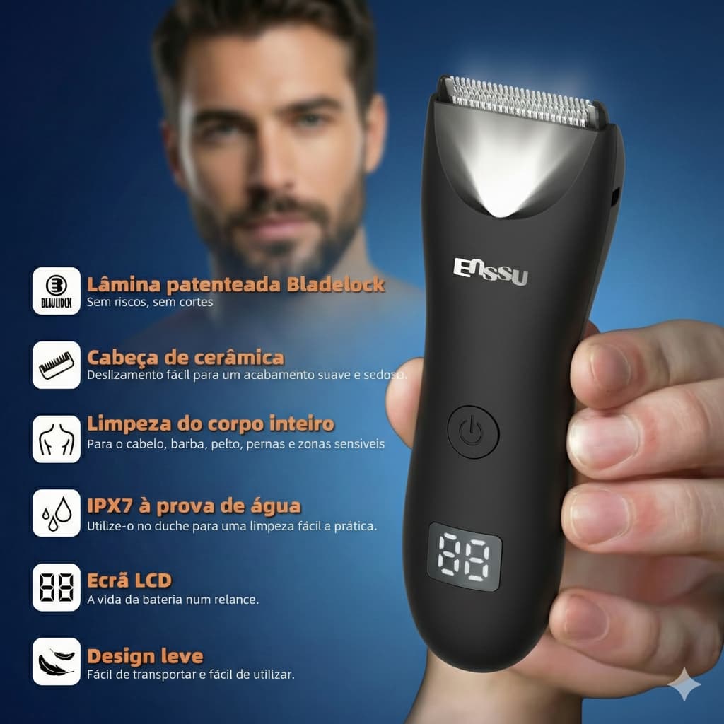 Máquina De Cortar Cabelo Barbeador Eletrico Masculino Depilado Kit Aparador De Pelos Peito Shaver