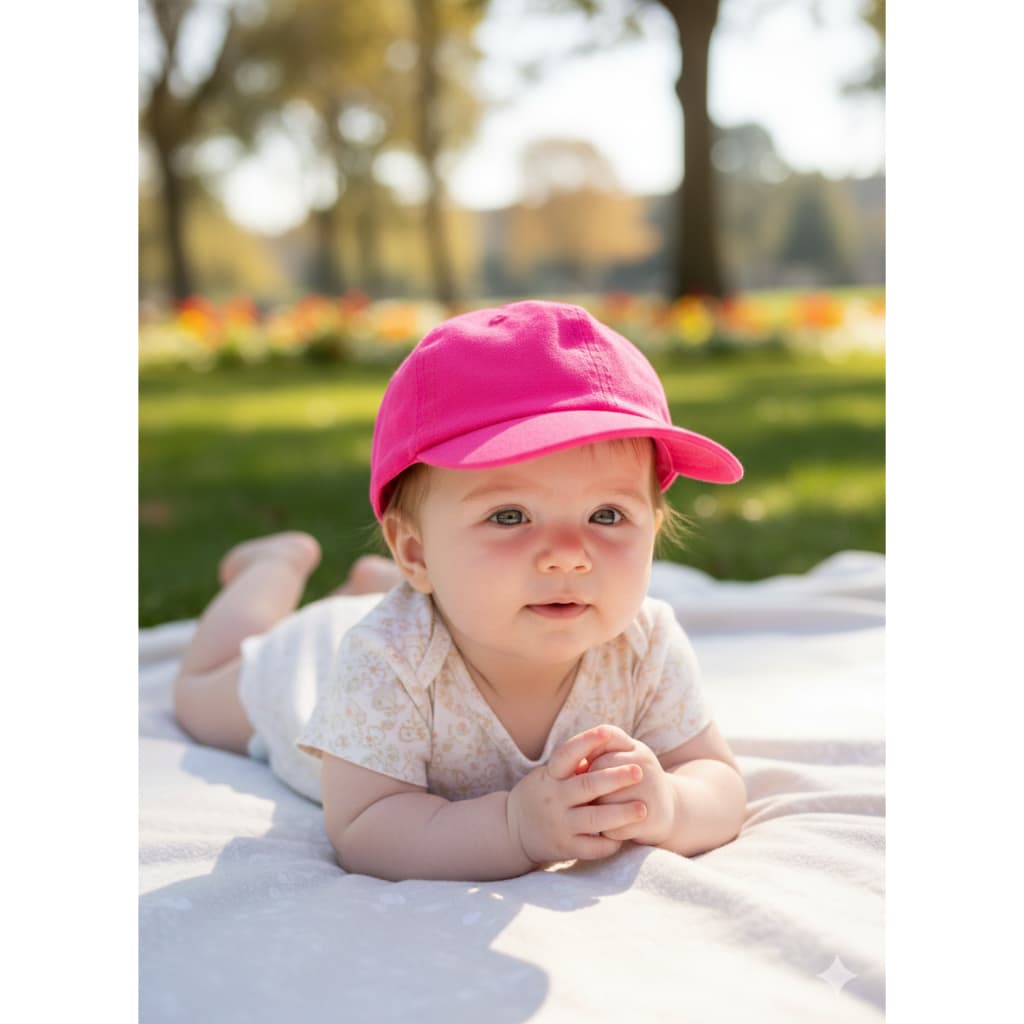 Boné Infantil Bebê Aba Curva Liso Ajustável Unissex Criança Menino Menina Casual Básico Confortável