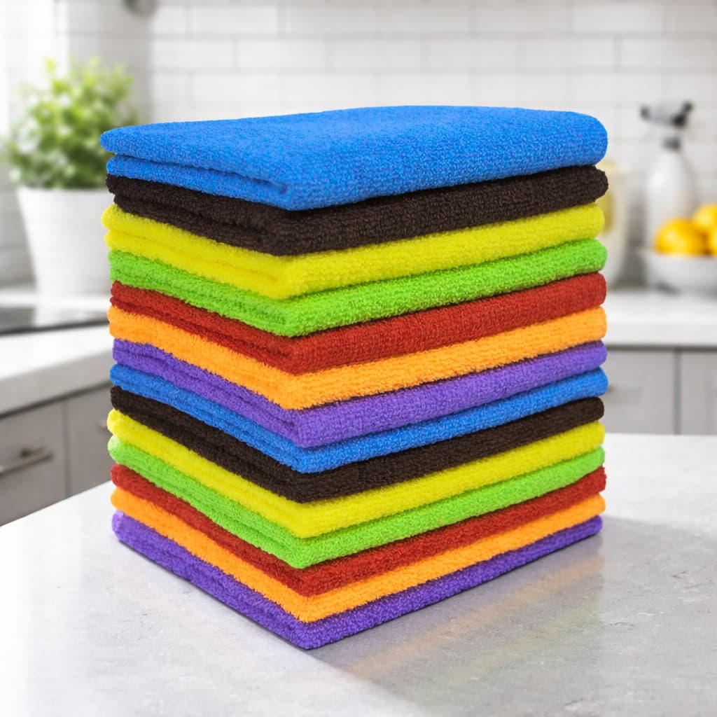 Kit 5 Panos de Microfibra 40x60cm Multiuso Limpeza Doméstica e Automotiva Não Arranha Super Macio