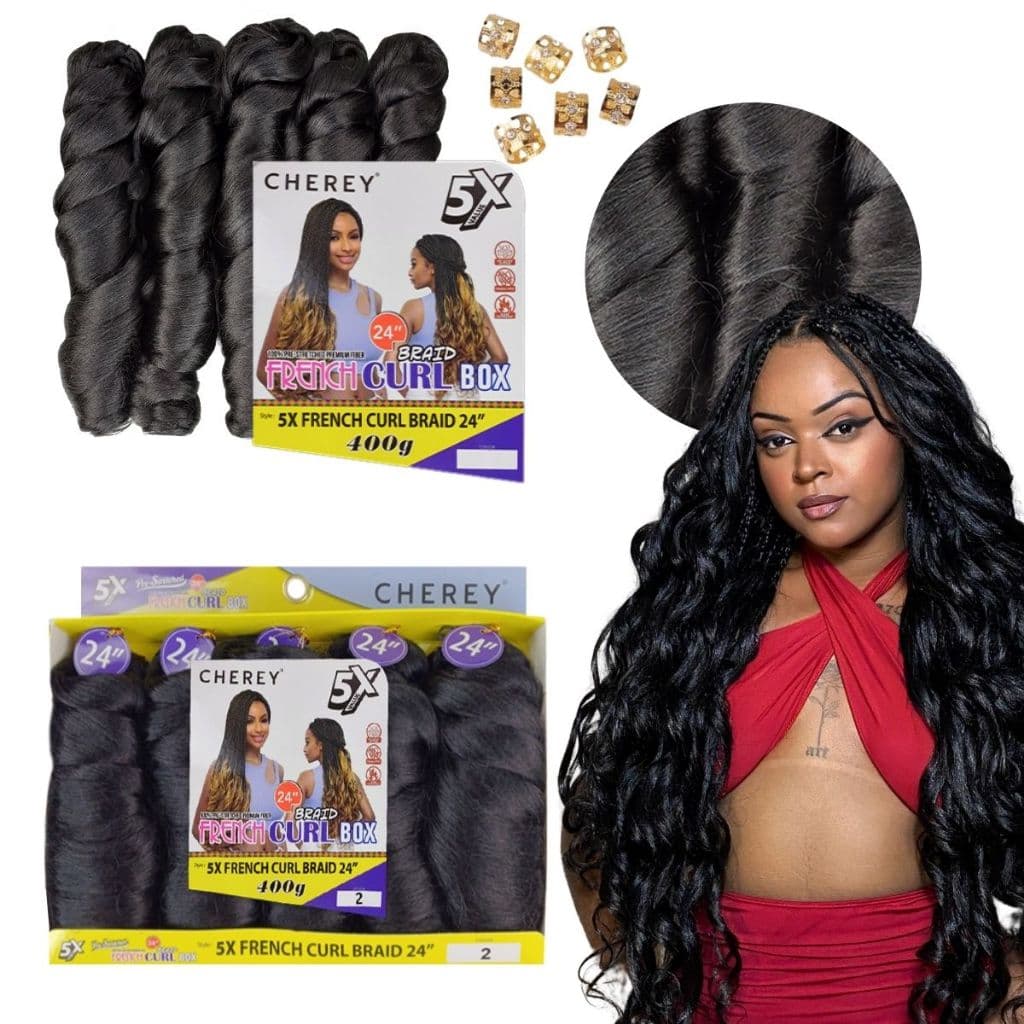 Cabelo Liso Ondulado Para Trança French Curl 400g Braids Cherey
