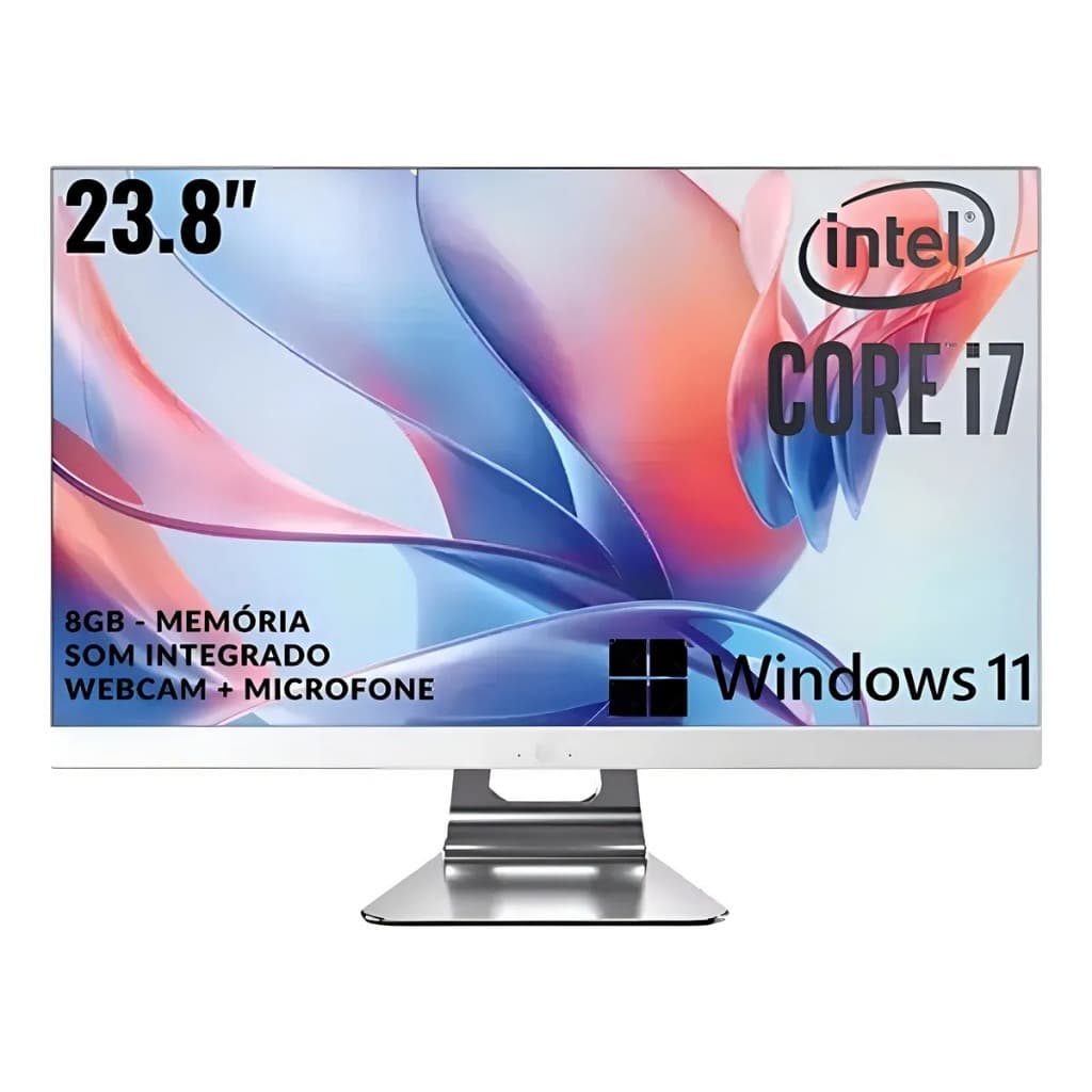 Computador I7 All In One Tela 23.8'' Ssd 512gb Ram 8gb Cor Branco