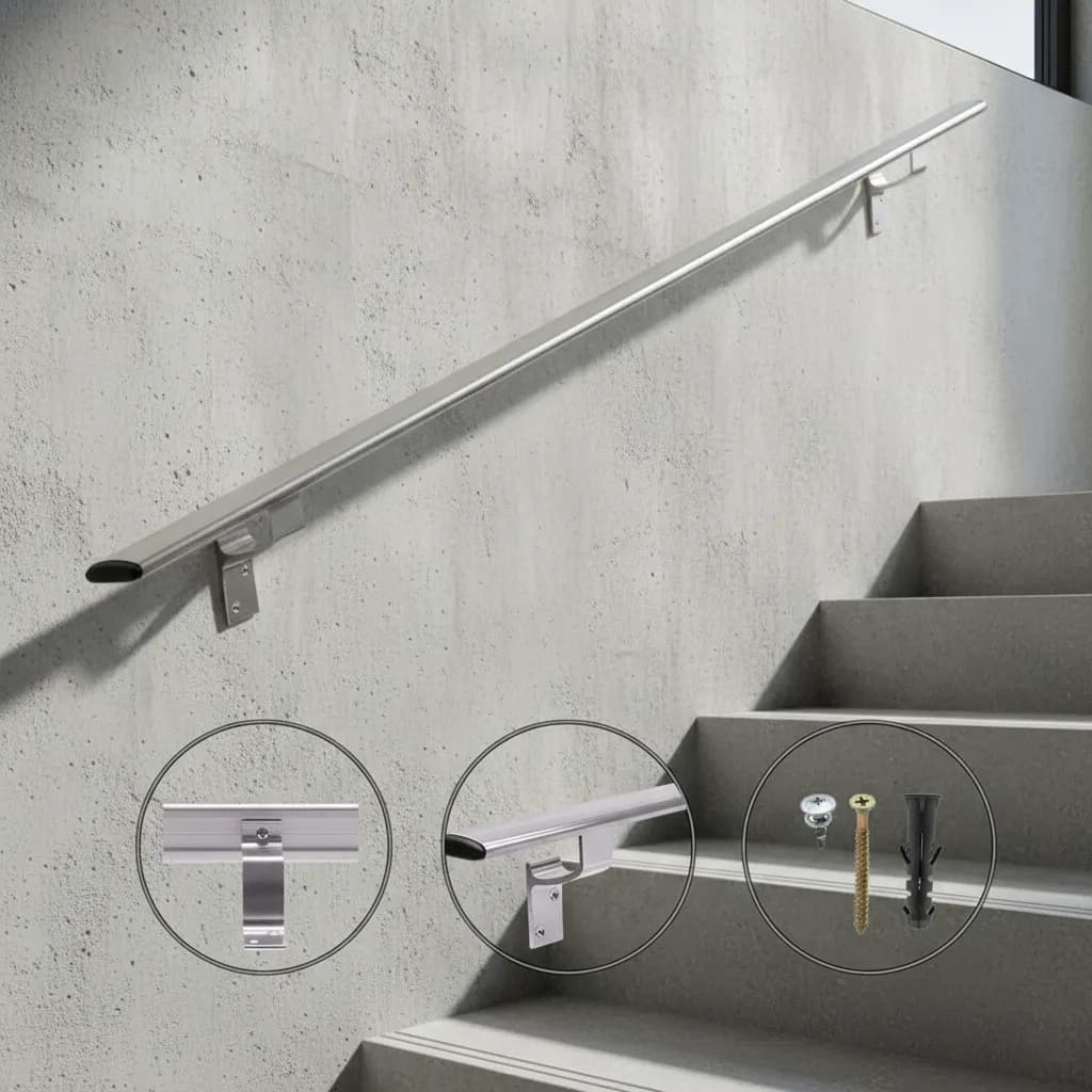 Tubo Corrimão Alumínio Chato 1 Metro Parede Escada Rampa Interna Externa