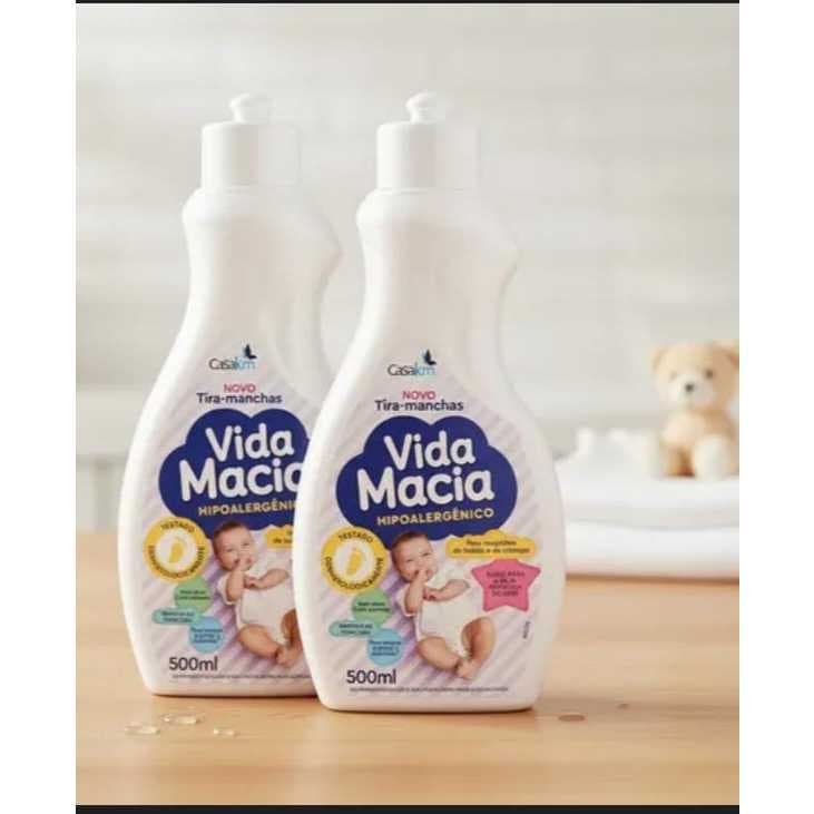Kit 2 Tira Manchas Vida Macia Hipoalergenico Liquido 500ml