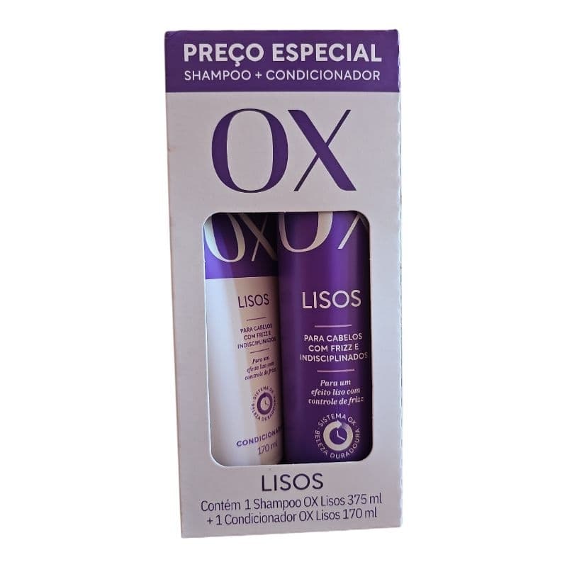 Kit Ox Lisos Shampoo 375 ml + Condicionador 170 ml.