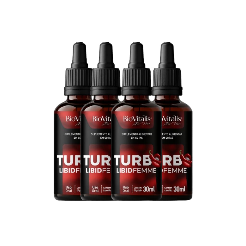 Turbo Libid Femme 30ml Original - Suplemento Alimentar natural 4 Frascos