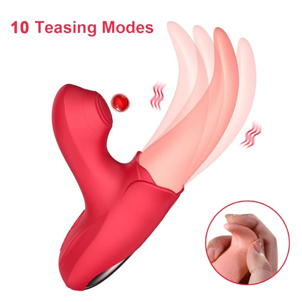 Vibrador Sexusai Feminino Lambendo E Vibratório 3 Em 1 Formato De Língua De Vibração Sucção