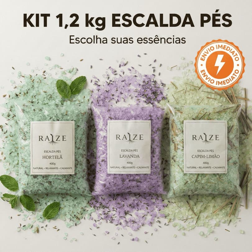 Escalda Pés Kit 1,2 kg Relaxante Lembrancinha Mimo Cliente Sais de Banho P/ Lembrancinha e Spa dos Pés