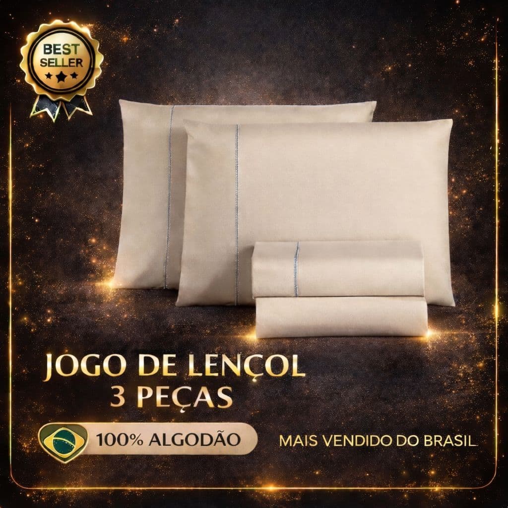 Jogo De Lençol Casal 3 Peças 100% Algodão 400 Fios Ponto Palito