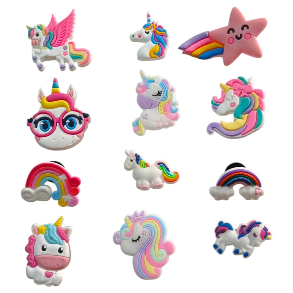 Kit com 12 Pins Botons Sortidos Personalizados para Chinelo Sandália Babuche Feminina