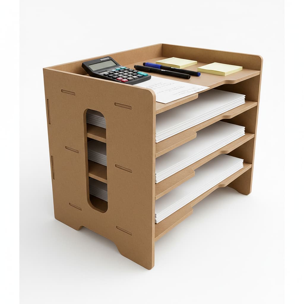 Organizador A4 Gaveteiro Suporte para Monitor com 4 Gavetas Escritorio Quarto Empresa Papel documento Folha de sulfite