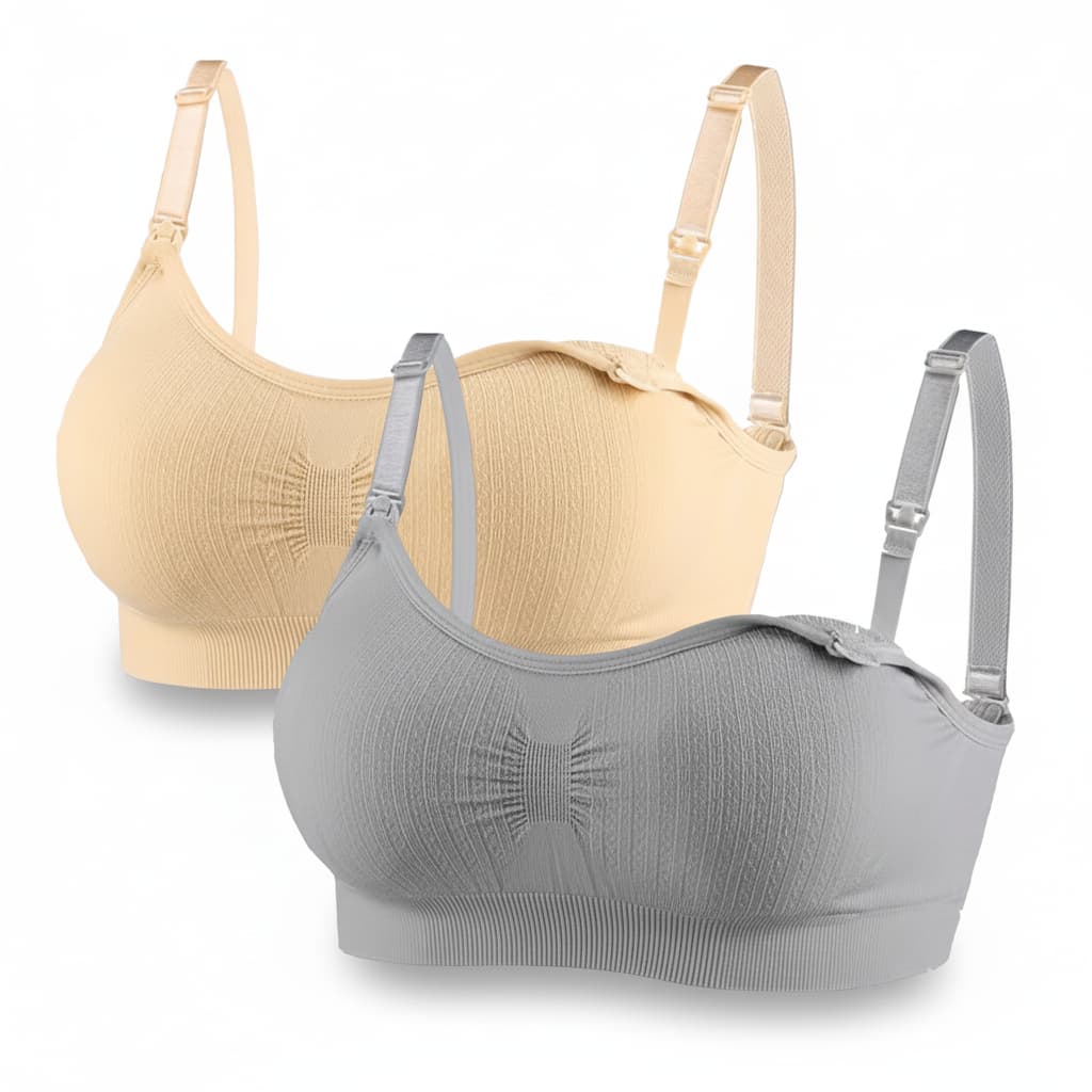 KIT 2 Sutiãs De Amamentação Bojo Removível Reforçado Tecido Confortável