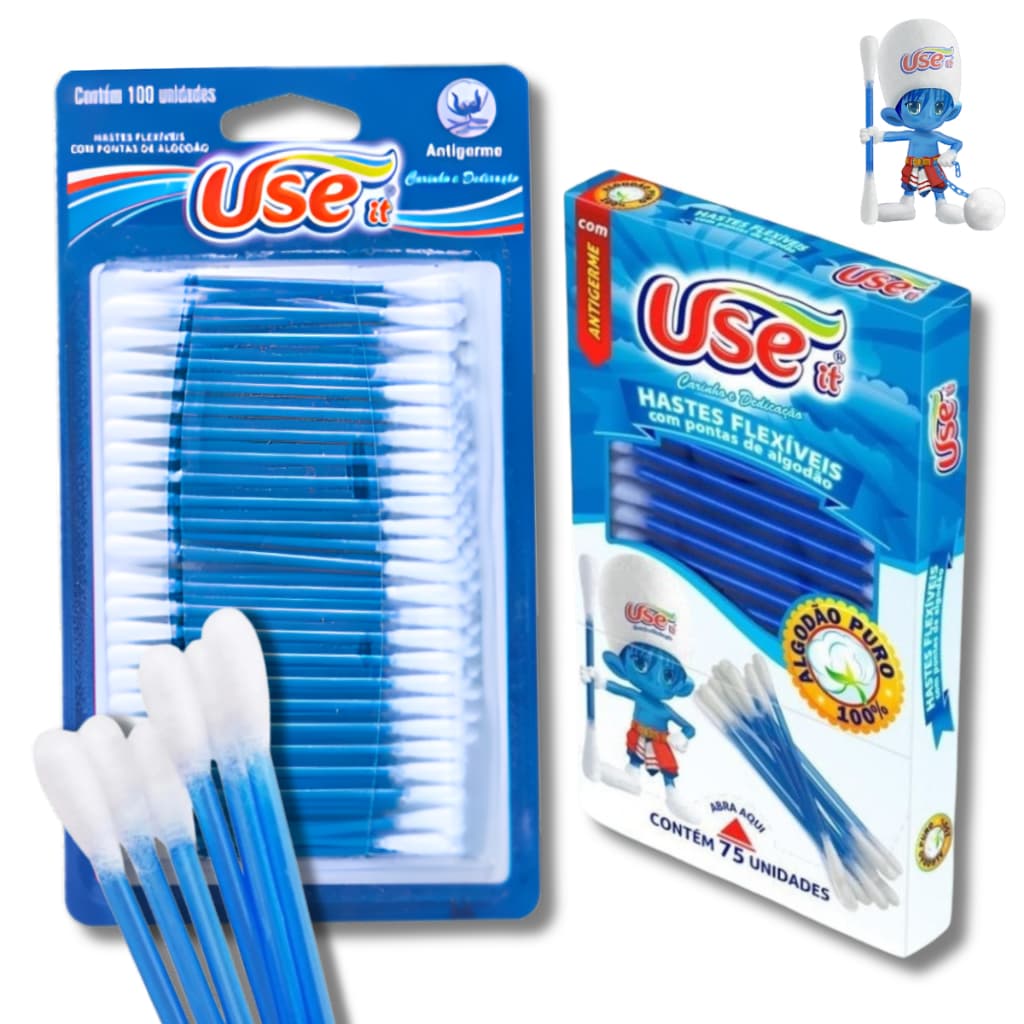 Hastes Flexíveis Cotonetes Use It Blister/Caixinha - Escolha a sua