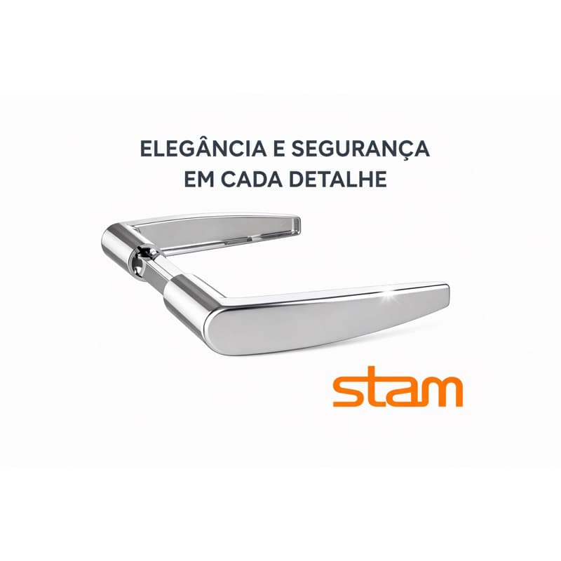 Maçaneta Para Fechadura Cromada Universal Modelo 33 Stam