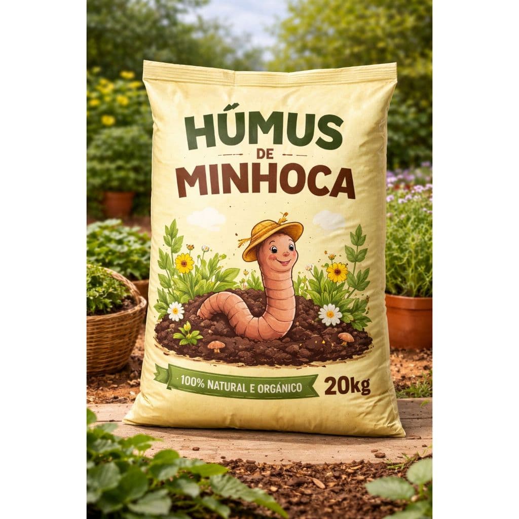 Húmus de Minhoca 2 Kg, 5Kg, 10Kg, 20Kg para Flores, Vasos, Hortas, Paisagismo e Jardinagem
