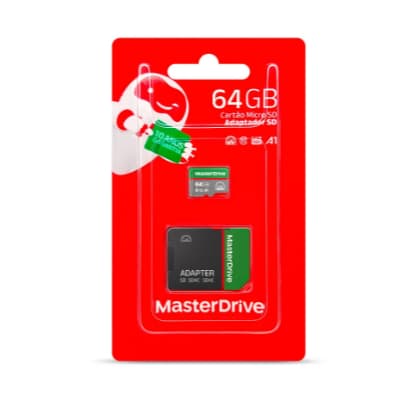 Cartao de Memoria 8/16/32/64 e 128GB MasterDrive USB 2.0 Class 10 MicroSD com Adaptador