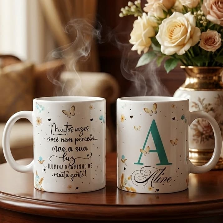 Caneca Copo com Nome Personalizado Xícara com Letra