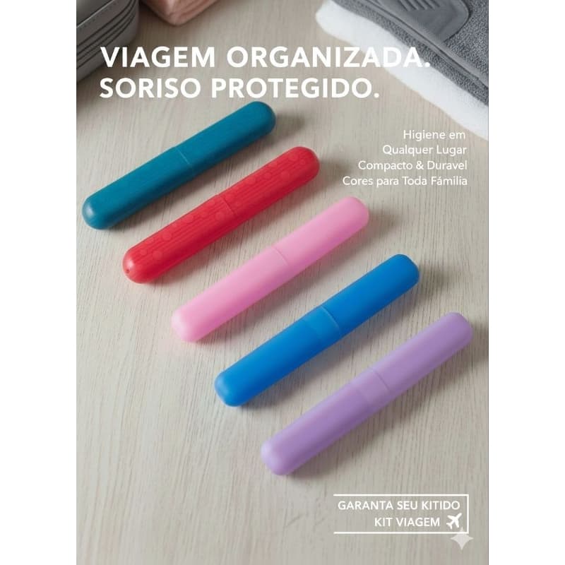 Porta Escova de Dentes Portátil Colorido Case para Viagem e Academia – Higiênico e Resistente