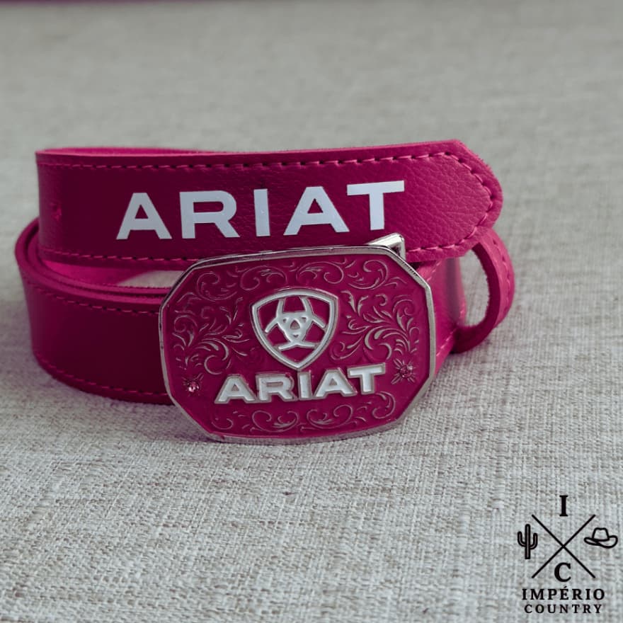 Cinto Country Infantil Rosa ARIAT com Fivela Trabalhada  Estilo Cowgirl