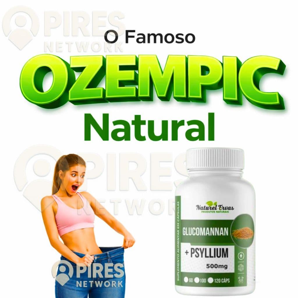 Glucomannan e Psyllium 120 Cápsulas – 500mg Suplemento de Fibras Naturais