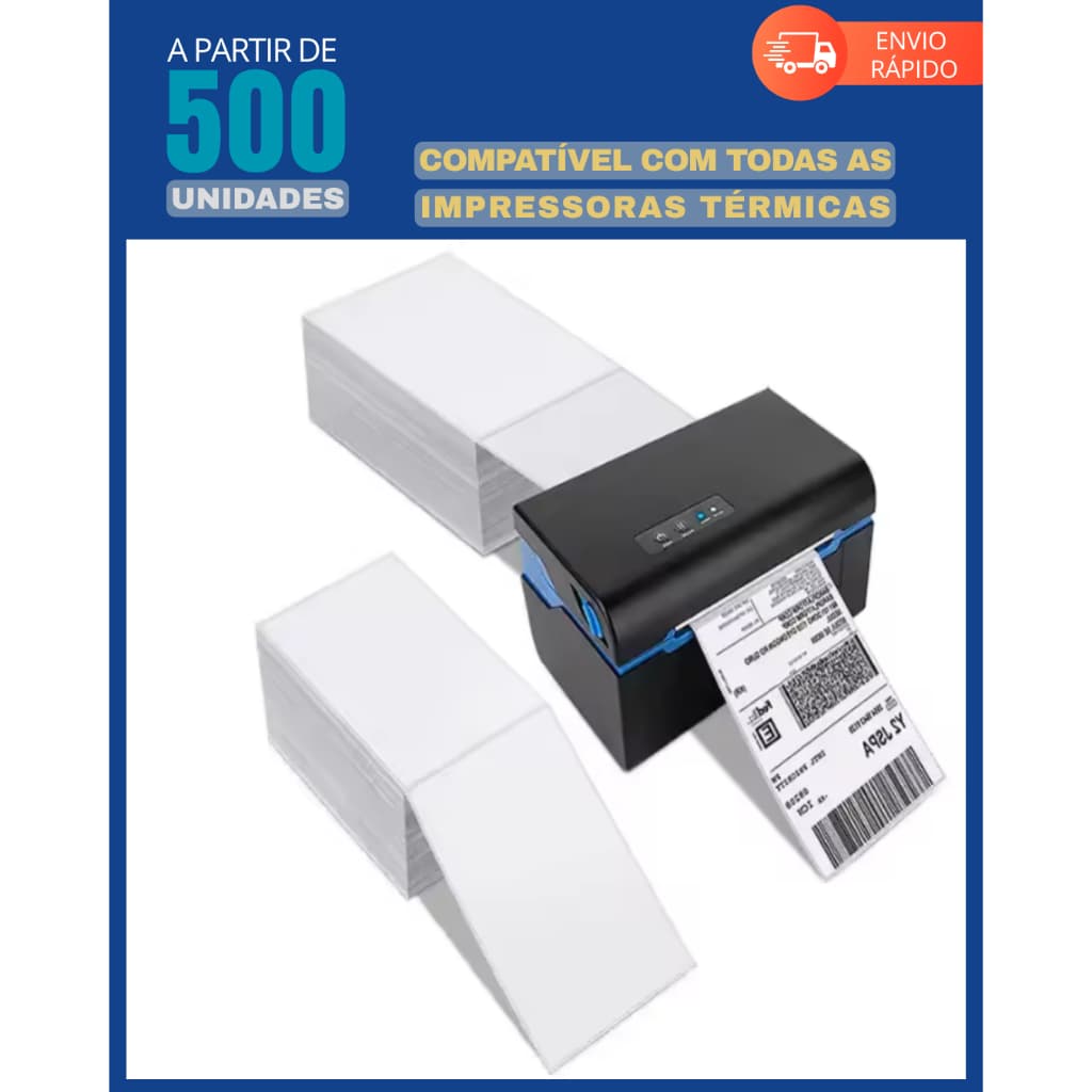 2.500 Etiquetas 10x15 100x150 Térmica Serrilha Resma E-commerce