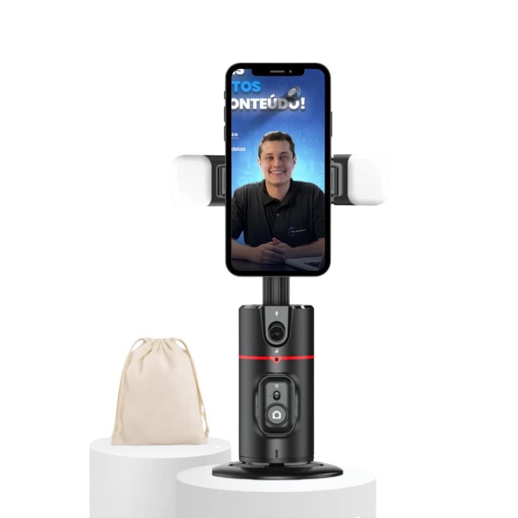Suporte tripé Inteligente com I.A e Rastreamento 360 Graus