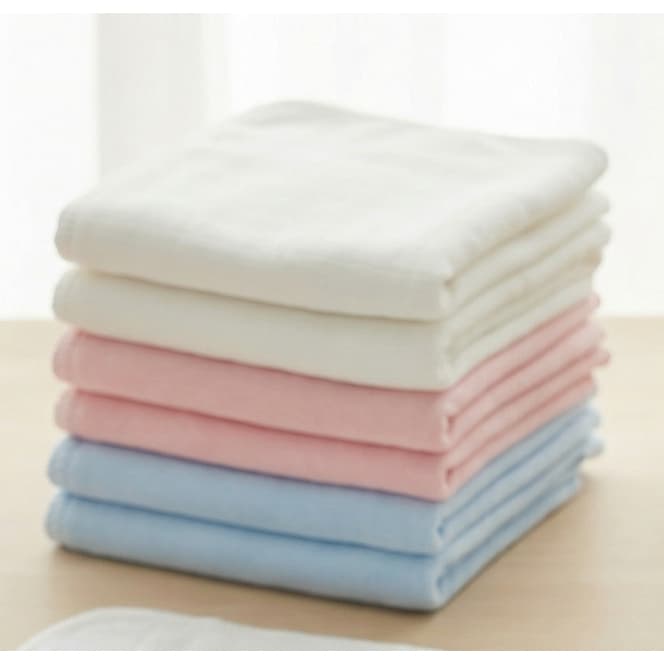 Kit 5 Fraldas Algodão Luxo 70x70cm – Branco, Rosa e Azul – Toque Macio