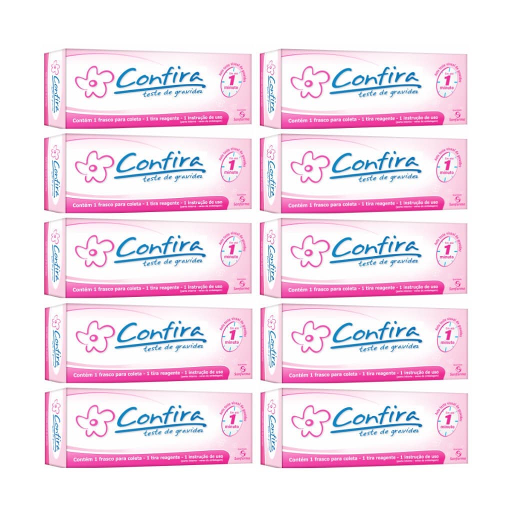 Kit c/10 Testes de Gravidez Tiras Detect Fast Em Até 1 Minuto - 3B
