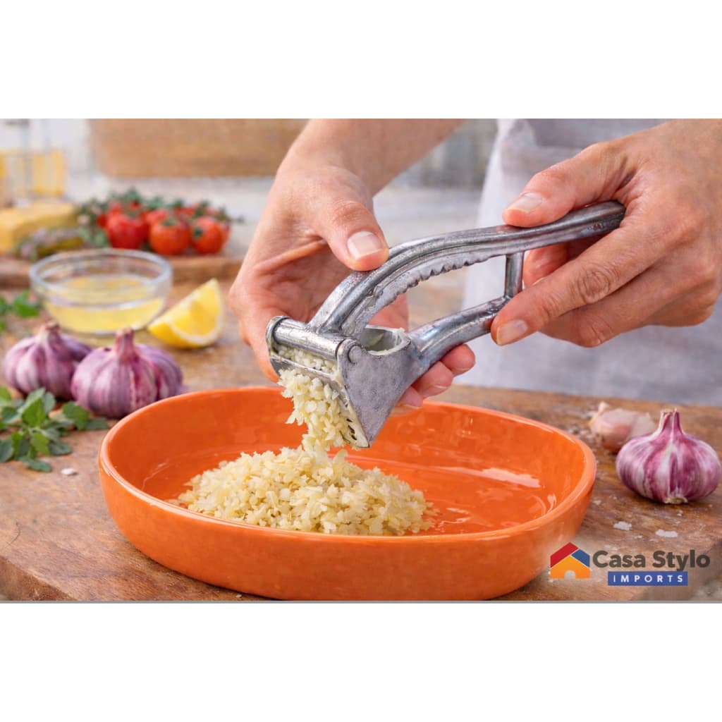 Espremedor De Alho Em Aluminio Fundido Abridor 5 Funções