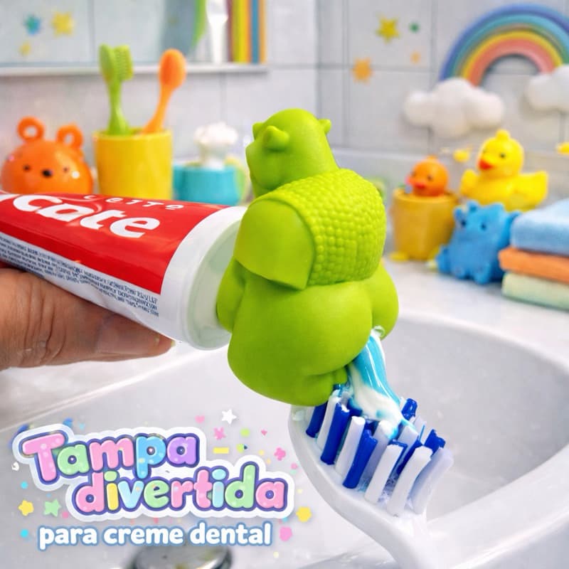 Tampa de Creme Dental Ogro Shrek Dosador Divertido