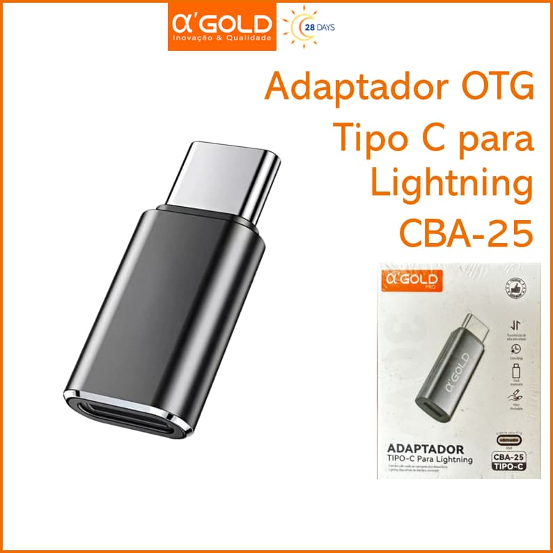 Adaptador OTG Tipo C para Lightning IOS Transferência de dados A'GOLD CBA-25
