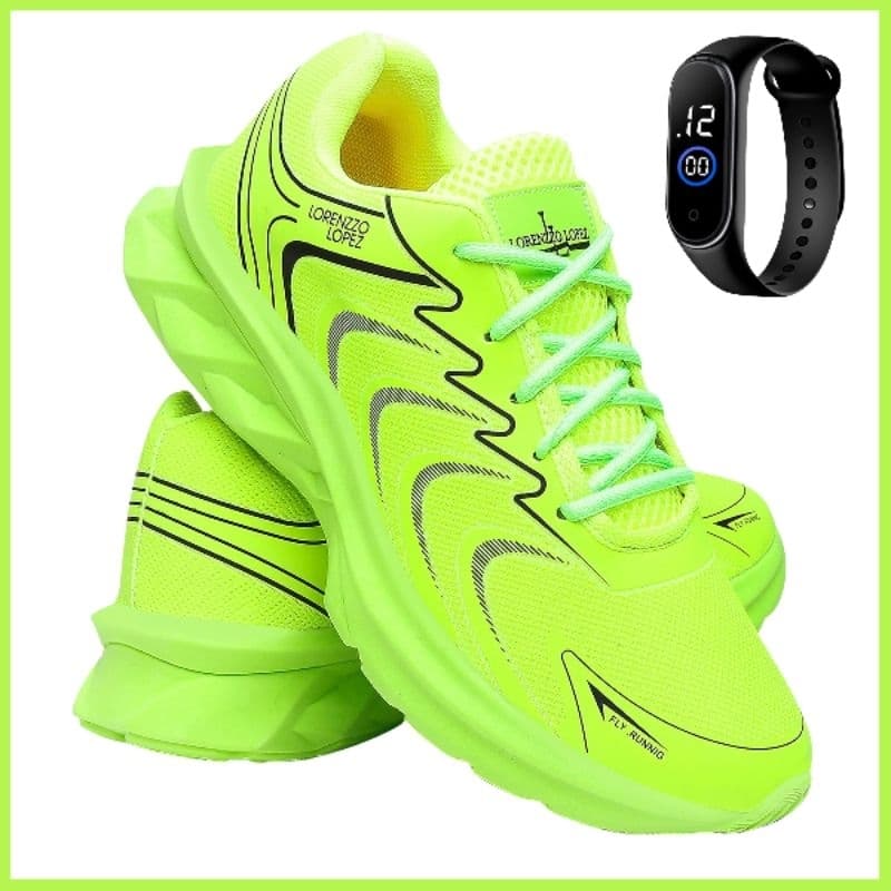 Tênis Masculino Confortável Dia a Dia Caminhada Leve + Relógio